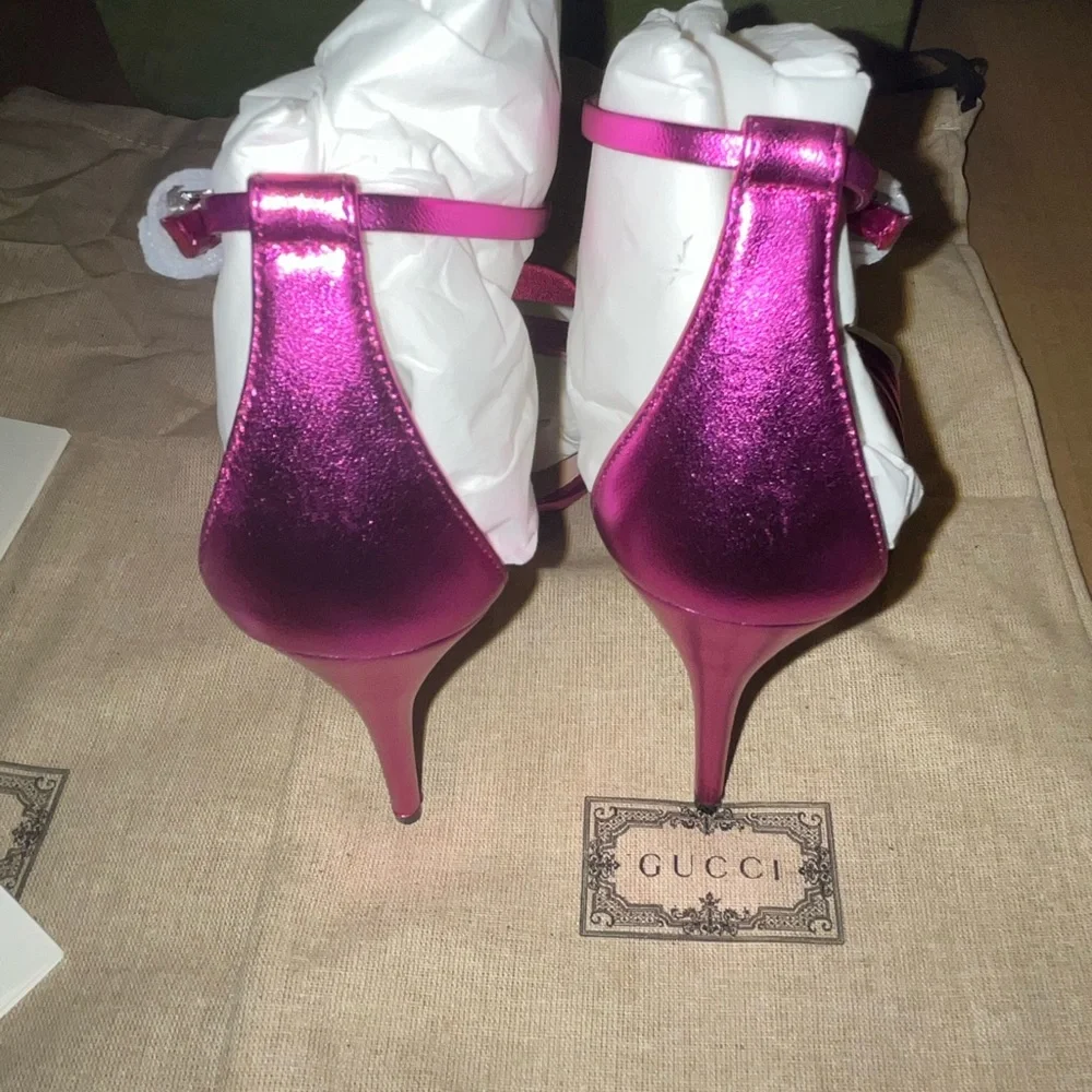 Authentic Gucci Ankle strap heel sandals size 38.5 - Picture 6 of 13